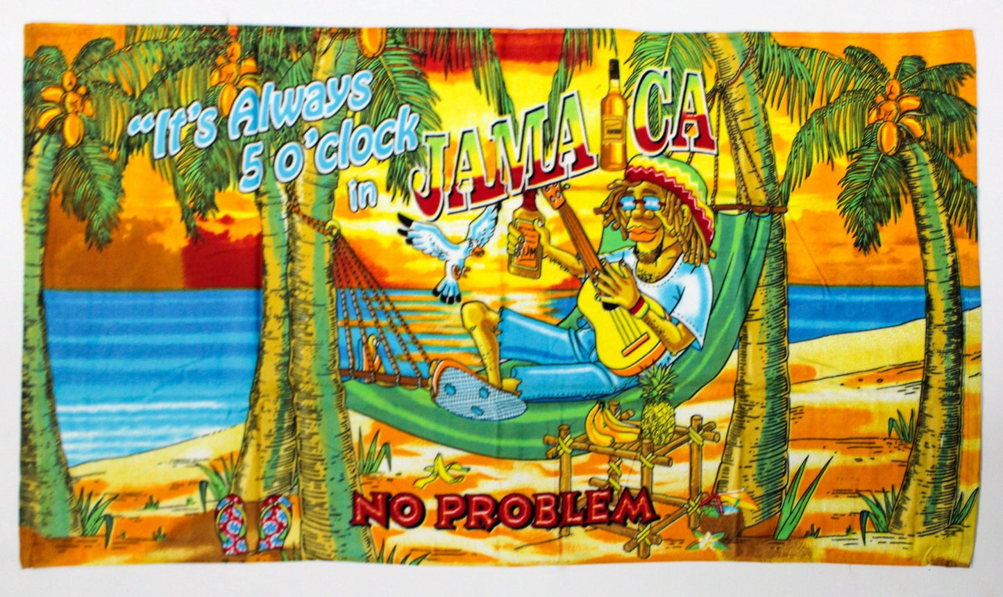 "Always 5 o'clock in Jamaica" Towel - 876 Worldwide