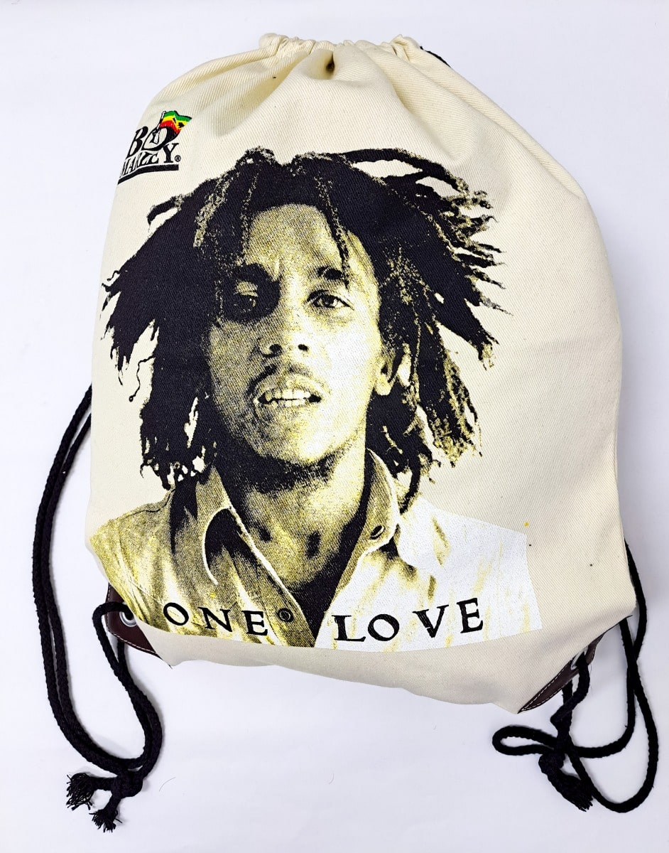 Bob Marley One Love White String Bag - 876 Worldwide