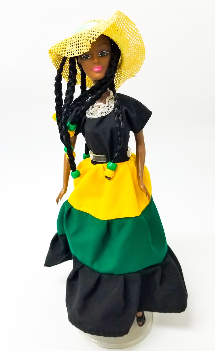 12- inch Jamaican Standing Ebony Doll