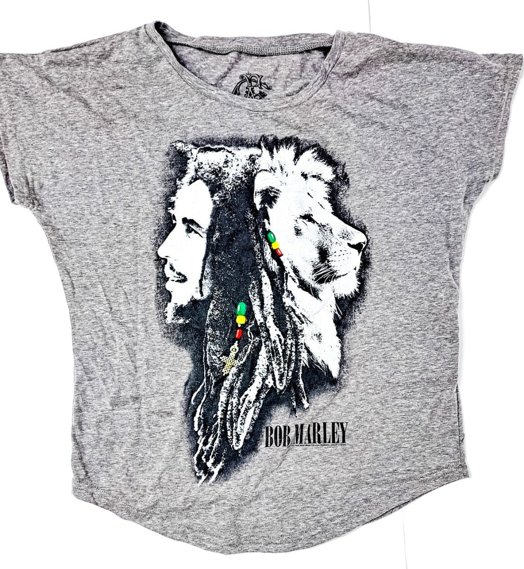 Bob Marley Grayscale Lion Profile Crop Top