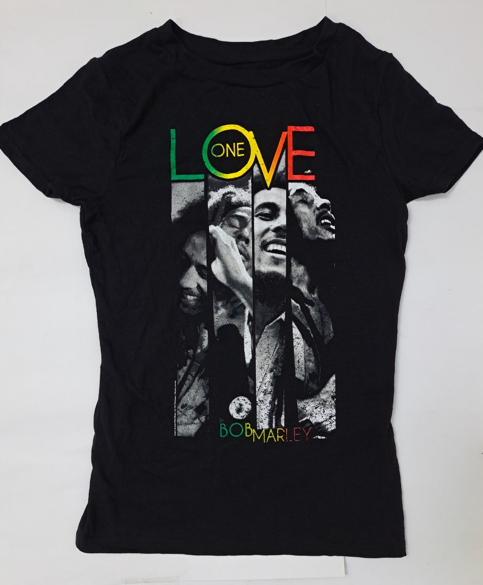 Bob Marley One Love Smiling Profile Ladies' T-Shirt