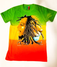 Load image into Gallery viewer, Bob Marley Reggae/Rasta Ombre Lion Profile T-Shirt
