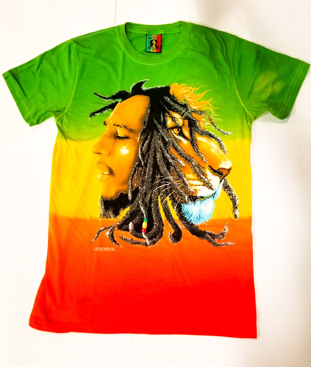 Bob Marley Reggae/Rasta Ombre Lion Profile T-Shirt