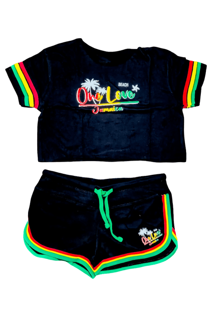 Jamaica Beach One Love Ladies Crop top Set