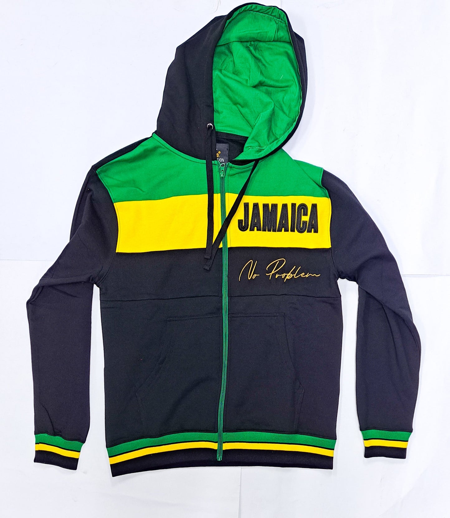 Jamaica Block Embroidered No Problem Hoodie