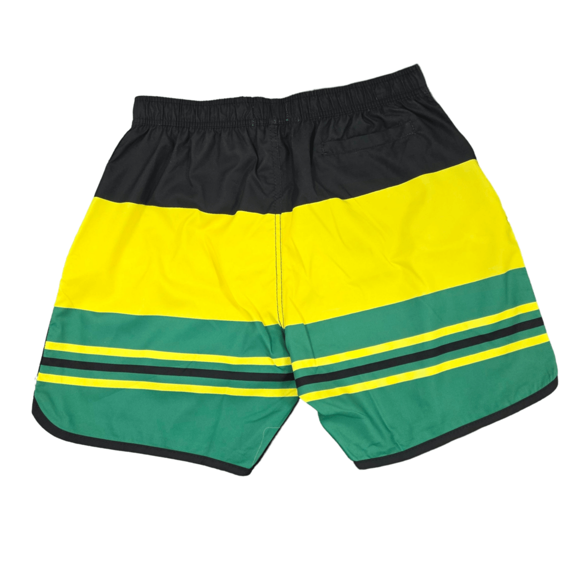 Jamaica Embroidered 'Land We Love' Striped Swim Shorts