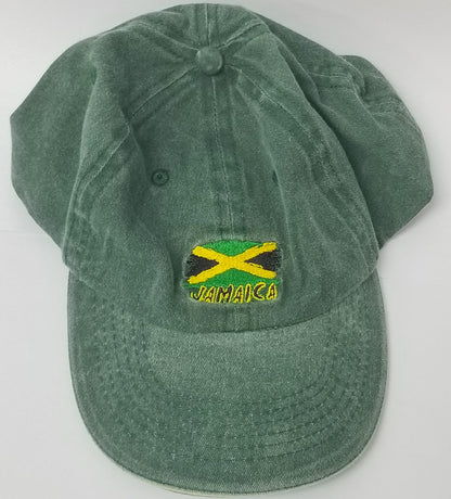Jamaica Flag Embroidered Adjustable Baseball Cap - 876 Worldwide