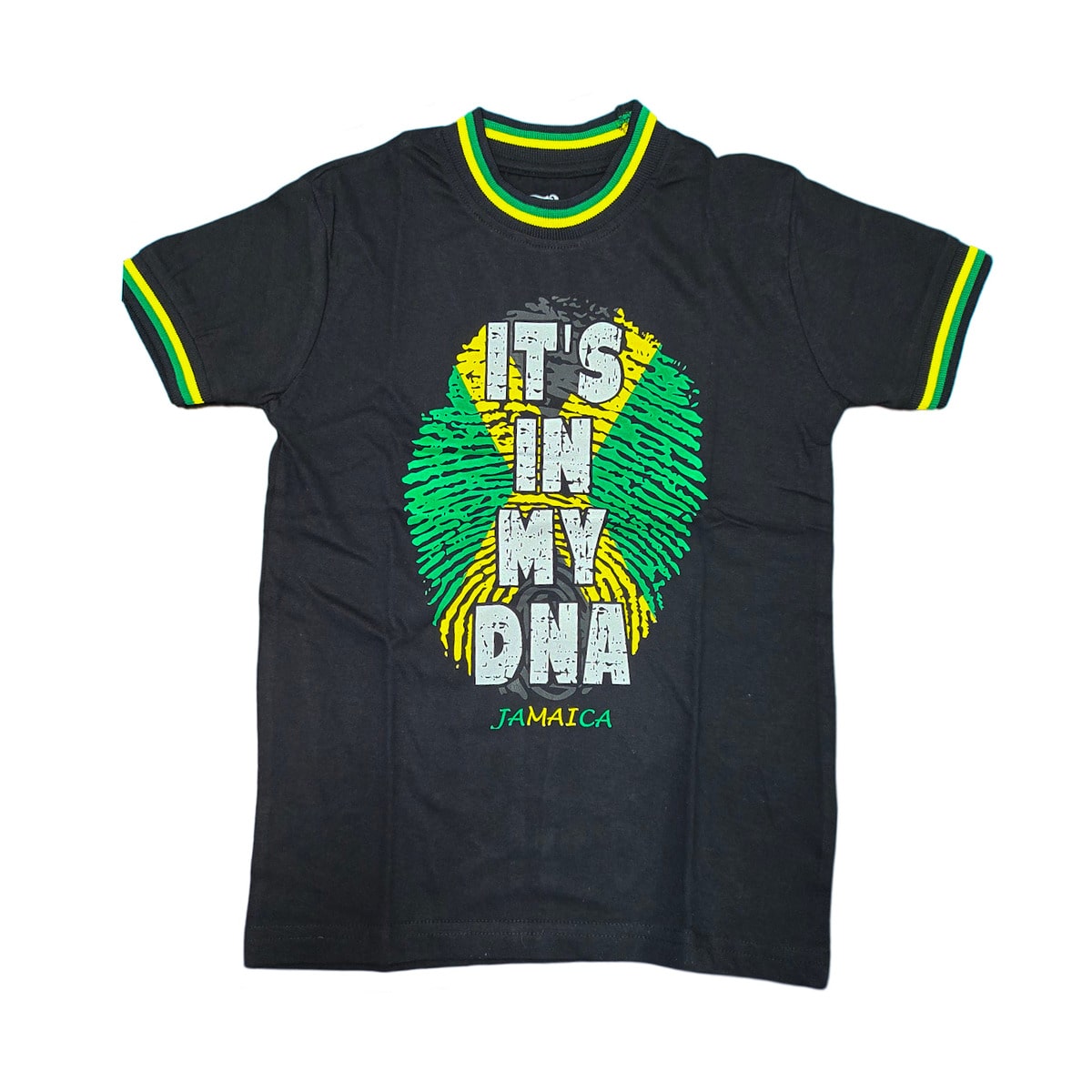 Jamaica Flag Fingerprint Its In My DNA T-Shirt - 876 Worldwide
