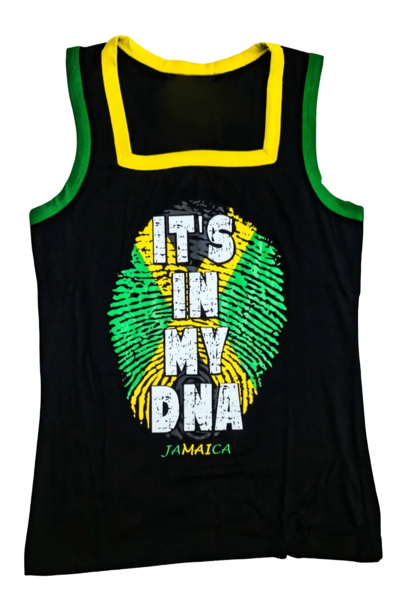 Jamaica Flag Fingerprint 'It's In My DNA' Ladies Tank Top