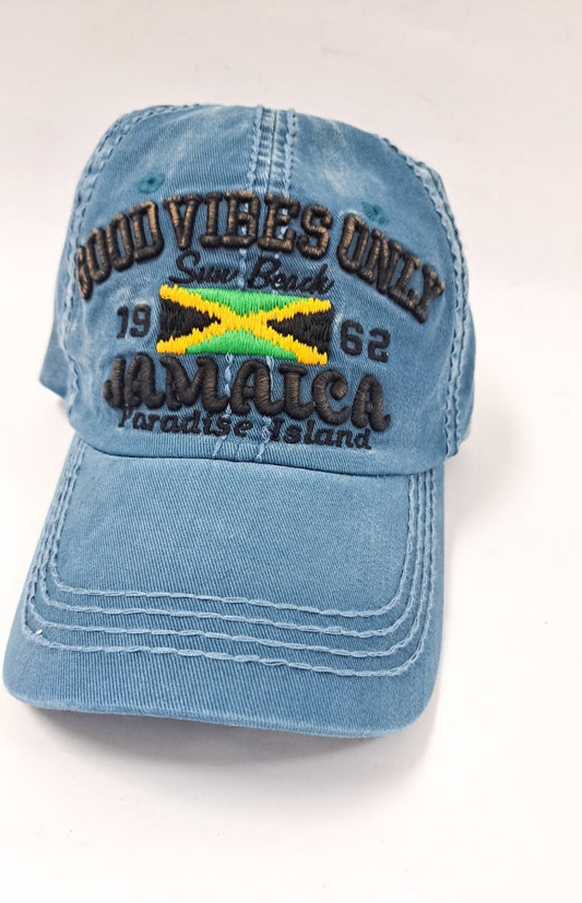 Jamaica Embroidered Good Vibes Only Cap