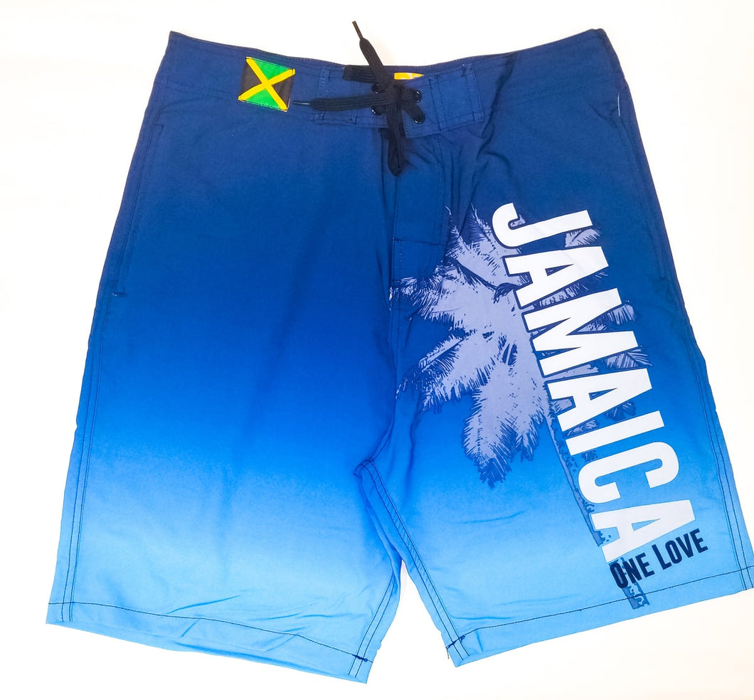 Jamaica One Love Blue Ombre Board Shorts