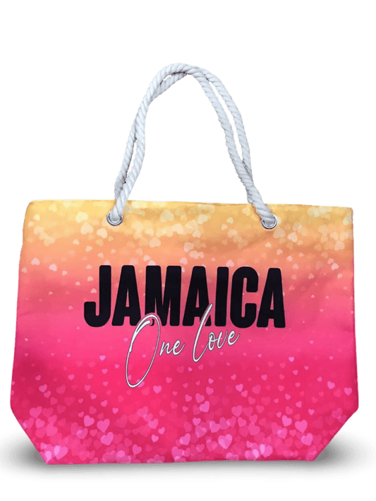 Jamaica One Love Heart Bubble Beach Bag