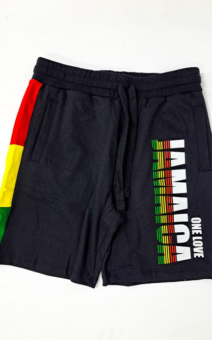 Jamaica Reggae Ombre Striped One Love Sport Shorts - 876 Worldwide