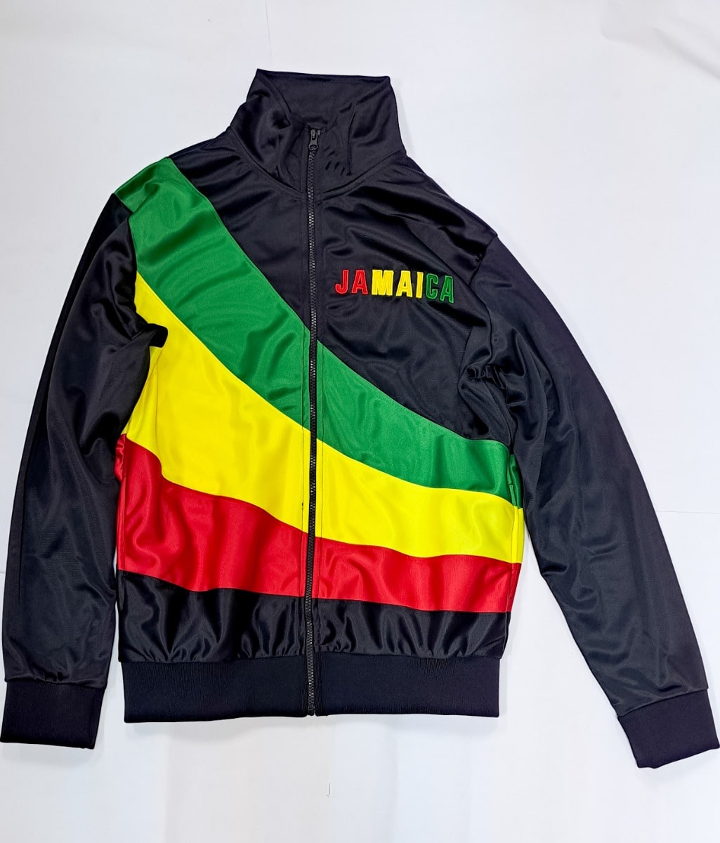 Jamaica Reggae Stripe Long Sleeve Full Zip Sweatshirt