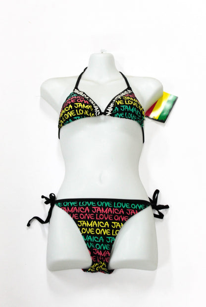 Jamaica 'One Love' Monogram Print Bikini - 876 Worldwide