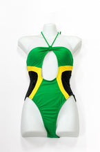 Load image into Gallery viewer, Jamaican Flag Brazilian Cut One-Piece Bathing Suit
