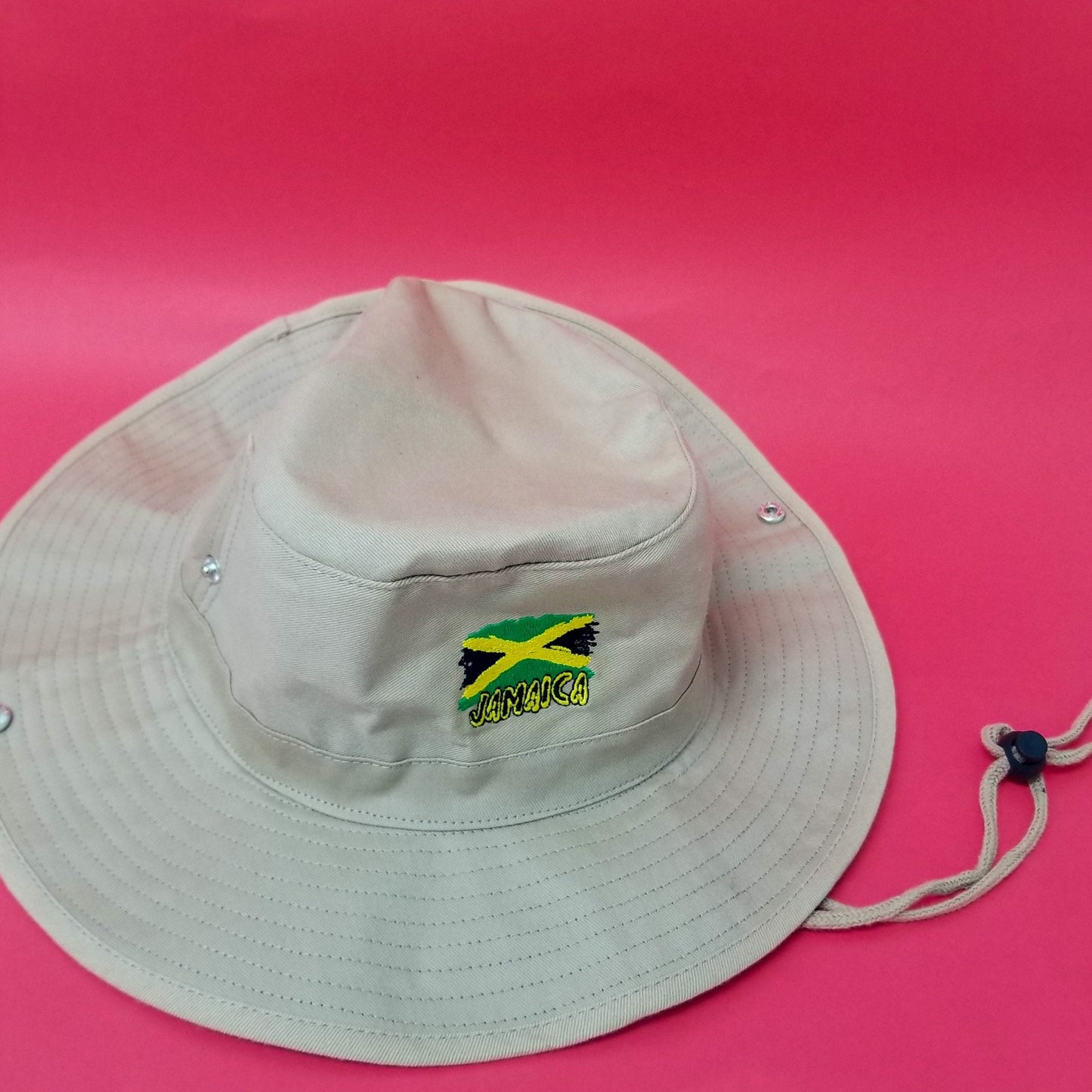 Jamaican Flag Embroidered Safari Hat - 876 Worldwide