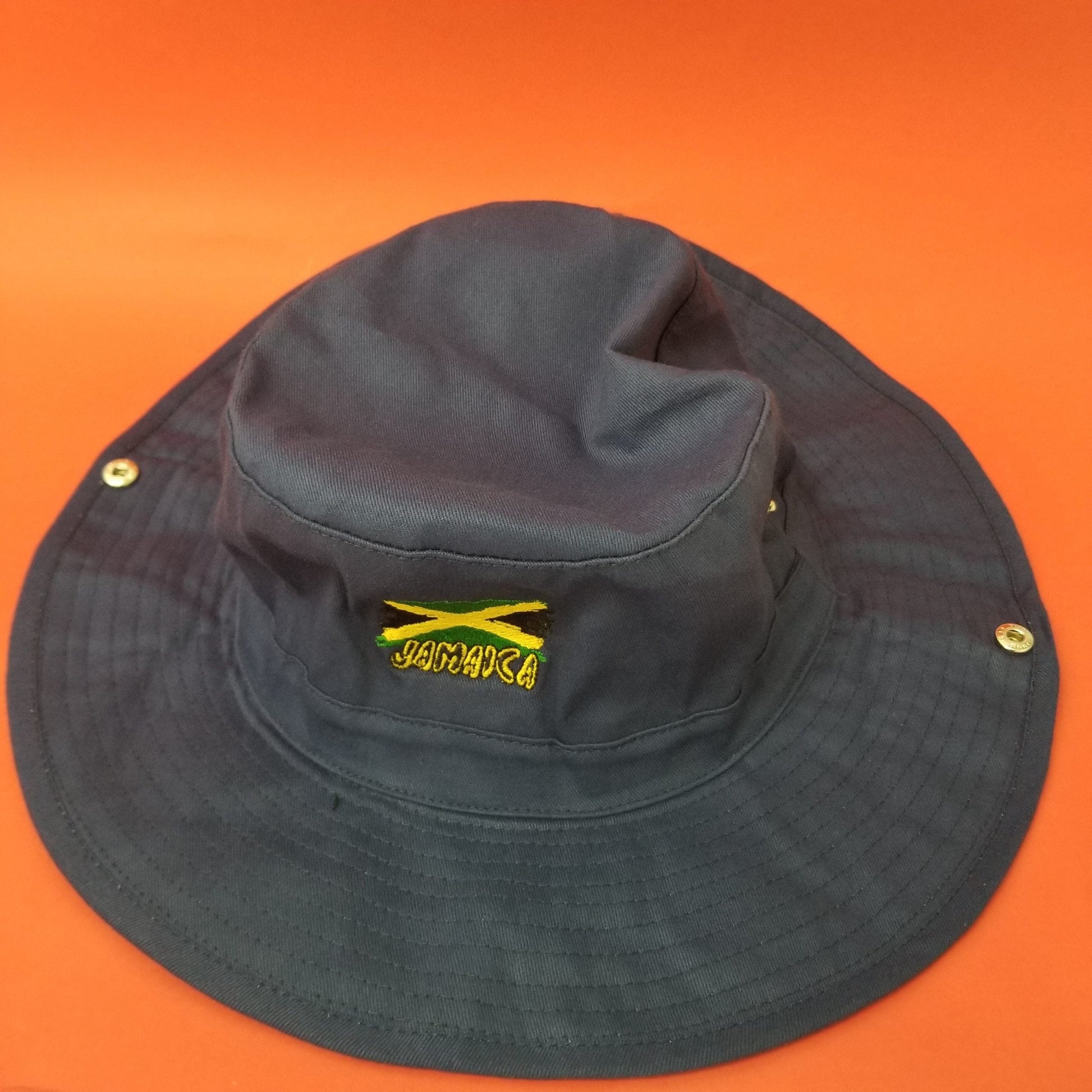 Jamaican Flag Embroidered Safari Hat - 876 Worldwide