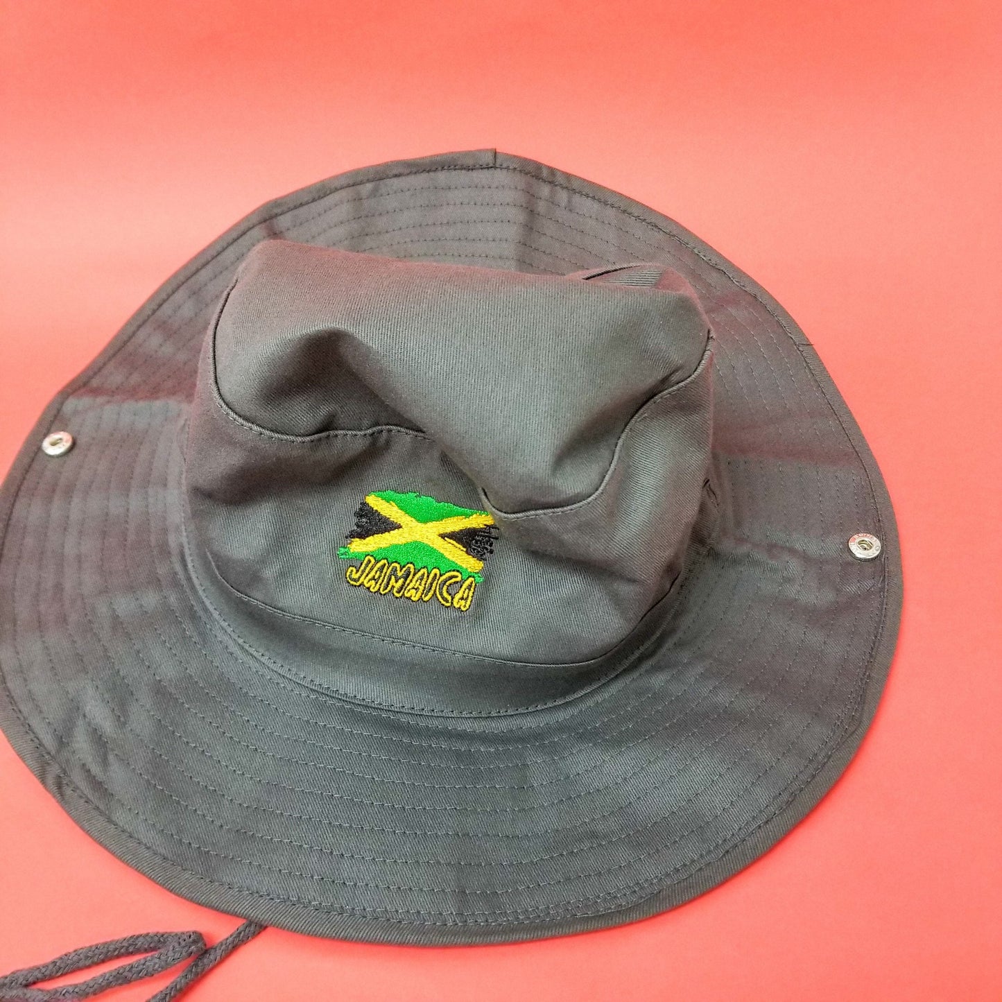 Jamaican Flag Embroidered Safari Hat