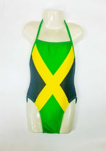 Load image into Gallery viewer, Jamaican Flag Kid&#39;s Halter Swimsuit - 876 Worldwide
