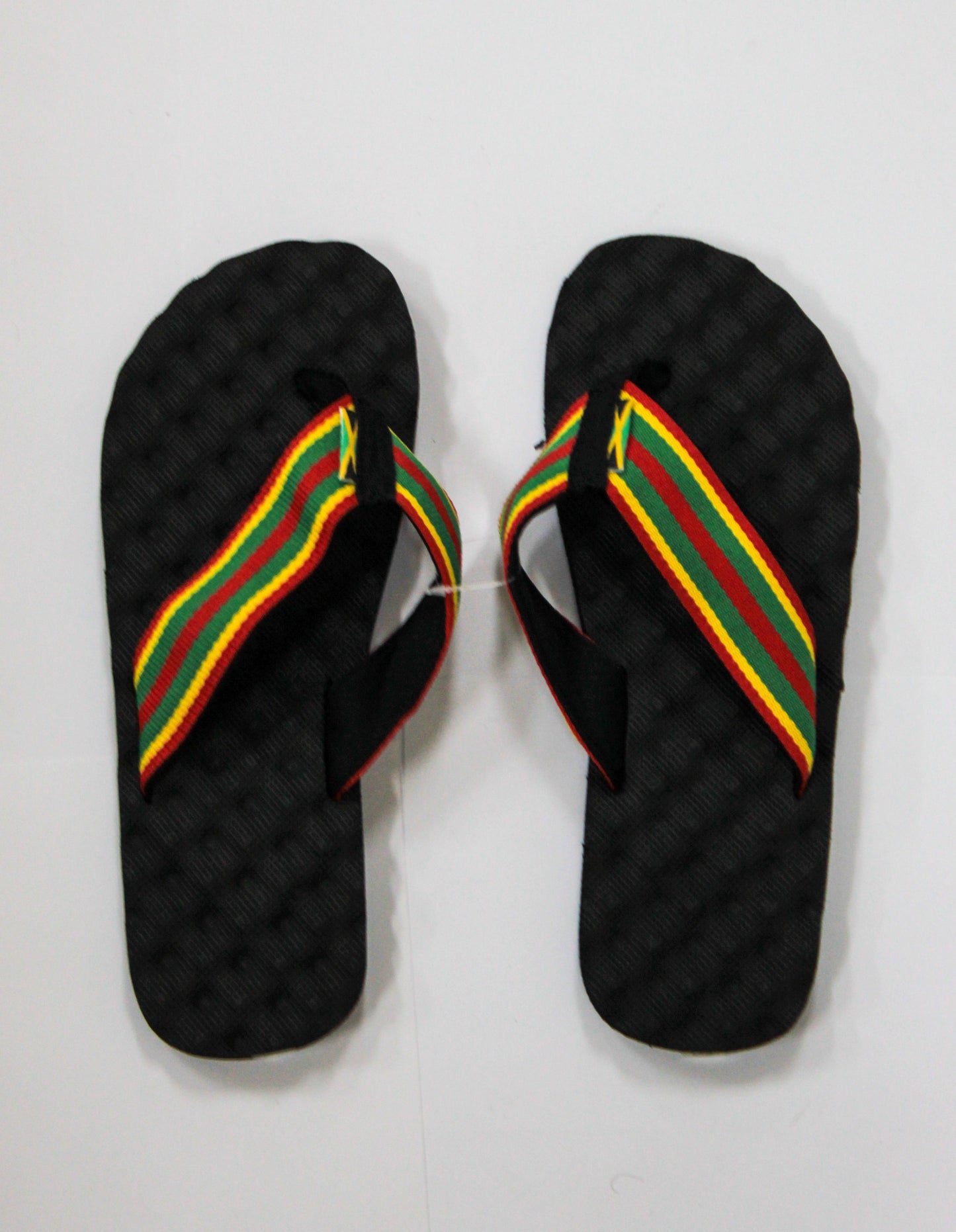 Reggae/Rasta Cushioned Insole Cloth Strap Flip Flops