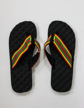 Load image into Gallery viewer, Reggae/Rasta Cushioned Insole Cloth Strap Flip Flops
