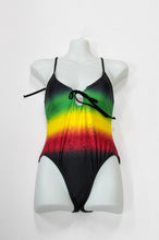 Load image into Gallery viewer, Reggae/Rasta Flag Grunge One Piece Swimsuit - 876 Worldwide
