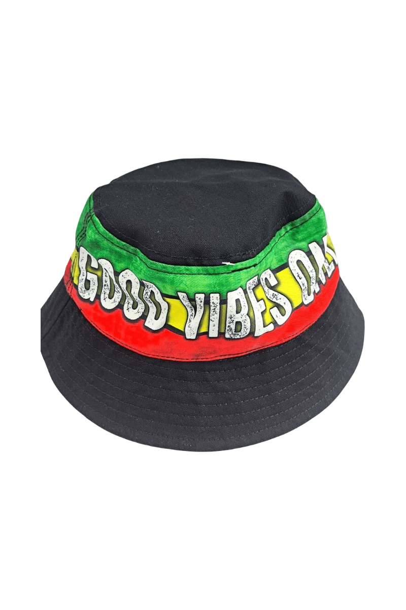 Jamaica Reggae Striped Good Vibes Only Bucket Hat - 876 Worldwide