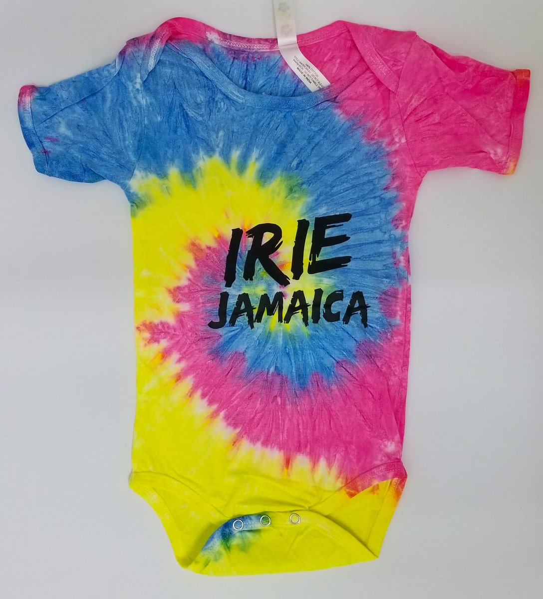 Irie Jamaica' Neon Tie-Dye Swirl Infant Onesie - 876 Worldwide