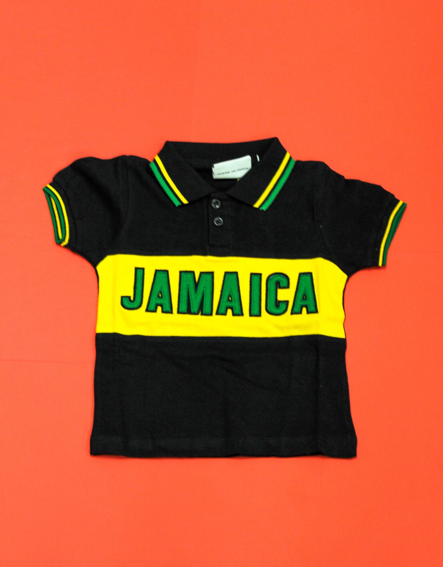 Jamaica Block Embroidered Kids' Polo Shirt - 876 Worldwide