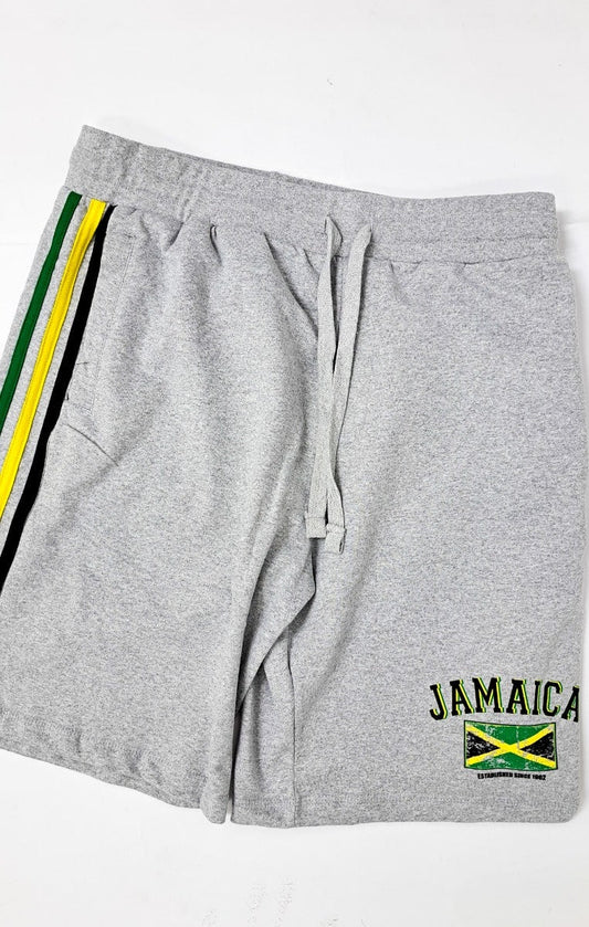 Jamaica Etched Flag Grey Sport Shorts