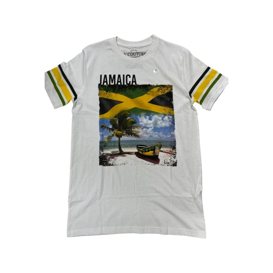 Jamaican Flag Beach Scenery T-Shirt - 876 Worldwide