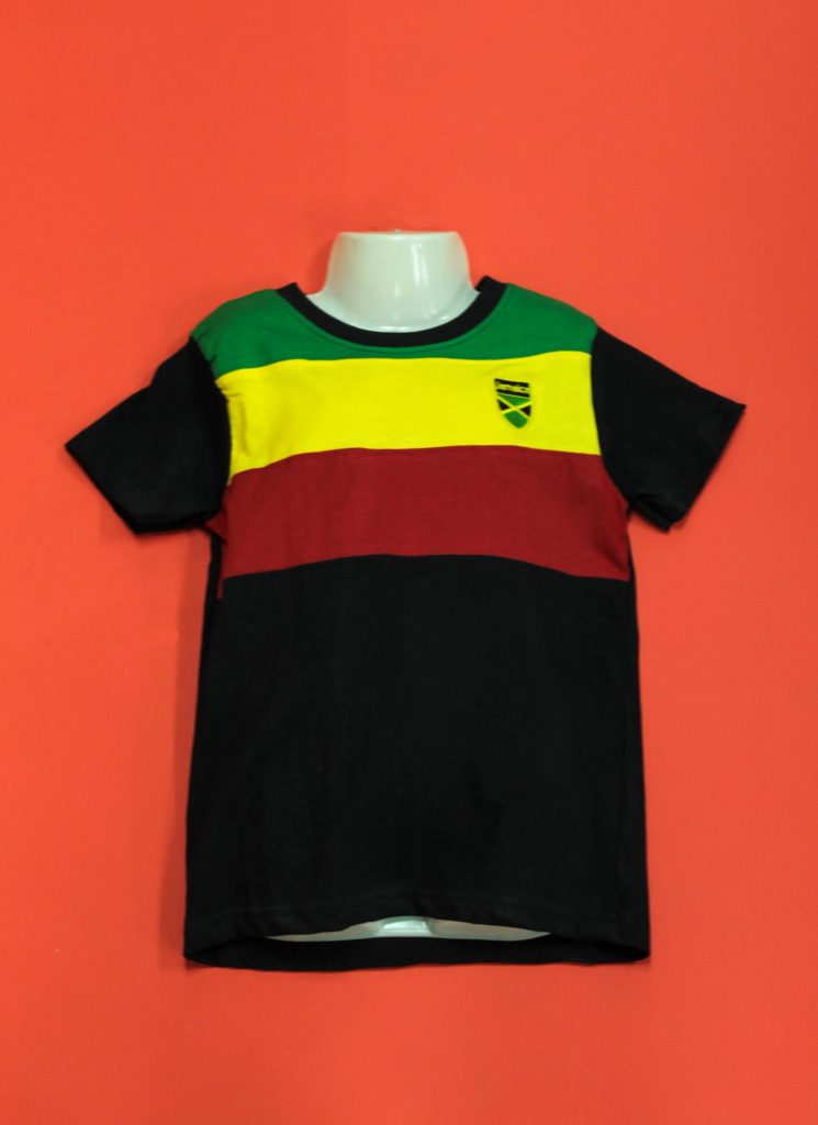 Jamaican Stripe Embroidered Kid's T-Shirt - 876 Worldwide