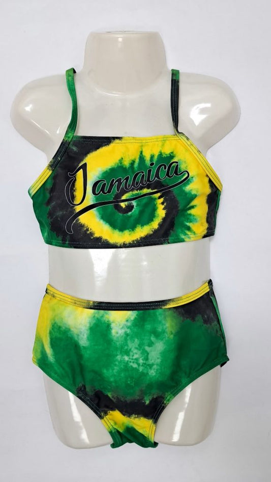 Jamaican Tie Dye Kid's Bikini Swimsuit